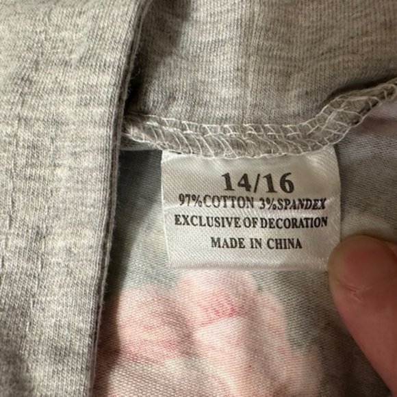 Black Floral & Grey Hoodie - Picture 6 of 6